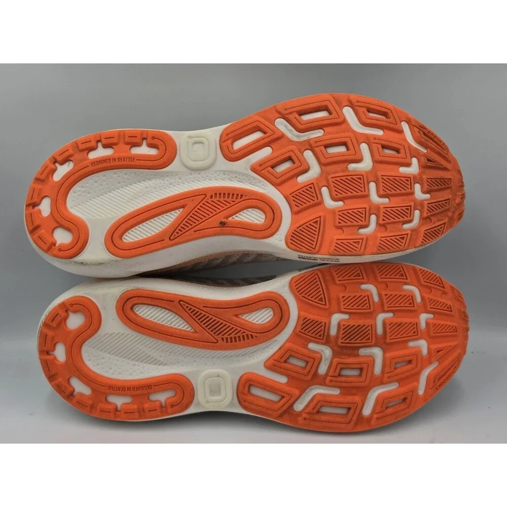 Men's Brooks Adrenaline GTS 24 Running Shoes Coconut/Portabella/Orange Size 11 D